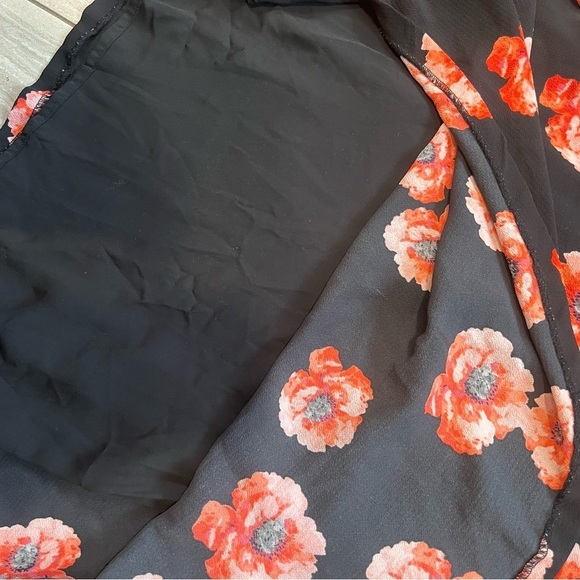 Talbots Floral Sleeveless Cowl Lined Dress Black 2 - Picture 5 of 7